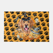Spooky Seizoen Pompoen Gouden Retriever Halloween Deurmat (Voorkant)
