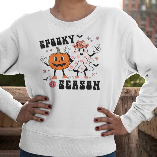 Spooky Seizoen Retro Groovy Halloween Design Trui