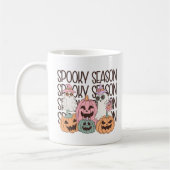 Spooky Seizoen Retro Groovy Halloween Koffiemok (Links)
