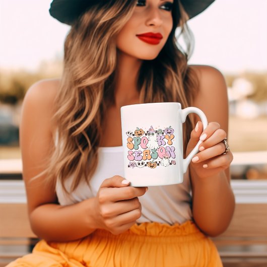 Spooky Seizoen Retro Groovy Halloween Koffiemok