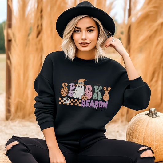 Spooky Seizoen Retro Groovy Halloween Trui