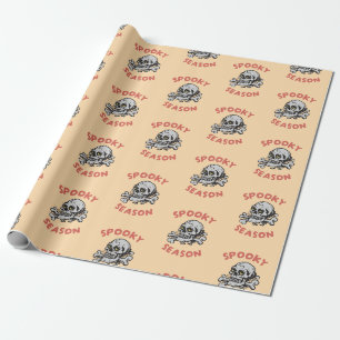 Spooky seizoen Scary Skull Halloween Cadeaupapier