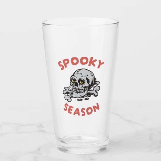 Spooky seizoen Scary Skull Halloween Glas (Voorkant)