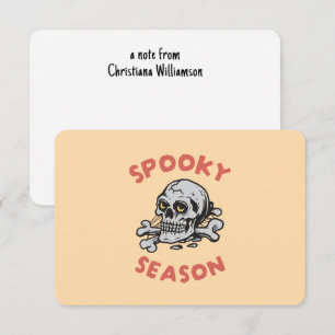 Spooky seizoen Scary Skull Halloween Notitiekaartje