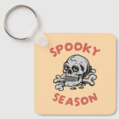 Spooky seizoen Scary Skull Halloween Sleutelhanger (Voorkant)