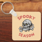 Spooky seizoen Scary Skull Halloween Sleutelhanger (Voorkant)