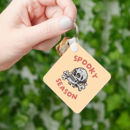 Spooky seizoen Scary Skull Halloween Sleutelhanger (Hand)