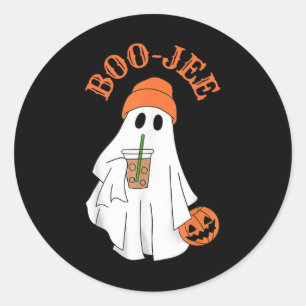 Spooky Seizoen Schattige Boujee Ghost Halloween Ko Ronde Sticker