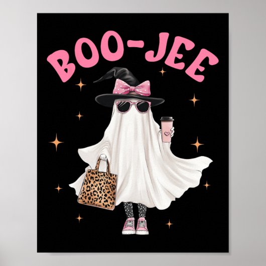 Spooky Seizoen Schattige Ghost Funny Halloween Bou Poster (Voorkant)