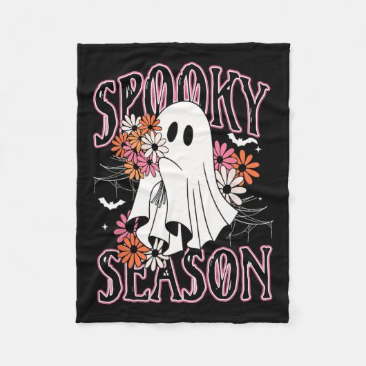 Spooky Seizoen Schattige Ghost Halloween Kostuum B Fleece Deken (Voorkant)