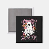 Spooky Seizoen Schattige Ghost Halloween Kostuum B Magneet (Voorkant / Achterkant)