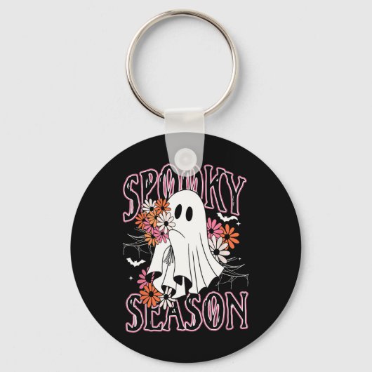 Spooky Seizoen Schattige Ghost Halloween Kostuum B Sleutelhanger (Voorkant)