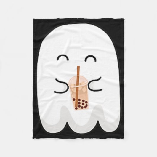 Spooky Seizoen Schattige Little Ghost Boby Tea Hal Fleece Deken (Voorkant)