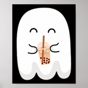 Spooky Seizoen Schattige Little Ghost Boby Tea Hal Poster
