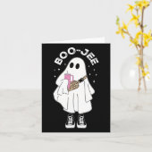 Spooky Seizoen Schattige Spook Halloween Kostuum B Kaart (Gele Bloem)