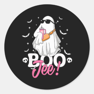 Spooky Seizoen Schattige Spook Halloween Kostuum B Ronde Sticker