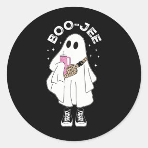 Spooky Seizoen Schattige Spook Halloween Kostuum B Ronde Sticker
