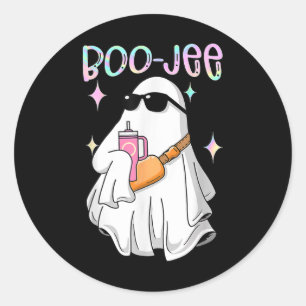 Spooky Seizoen Schattige Spook Halloween Kostuum B Ronde Sticker
