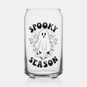Spooky Seizoen Schattigee Ghost Halloween Blikvorm Glas (Voorkant)