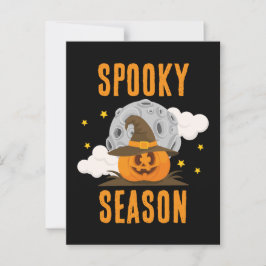 Spooky Seizoen Schattigee Oranje Pompoen Halloween Briefkaart
