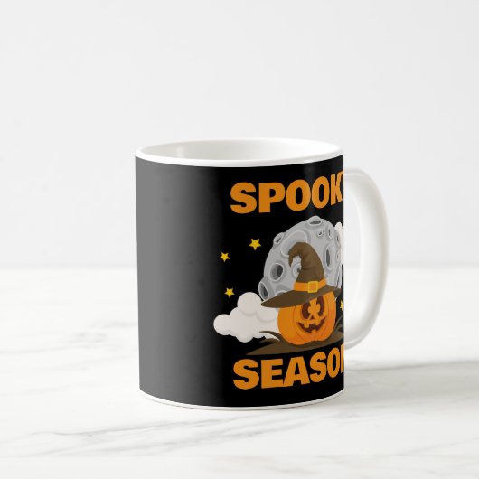 Spooky Seizoen Schattigee Oranje Pompoen Halloween Koffiemok (Voorkant rechts)