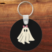 Spooky Seizoen Schattigee Retro Ghost Halloween Ko Sleutelhanger (Voorkant)