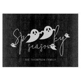 Spooky seizoenstekst en spooksilhouetten Halloween Snijplank