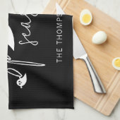 Spooky seizoenstekst en witte geesten Halloween Theedoek (Quarter Fold)