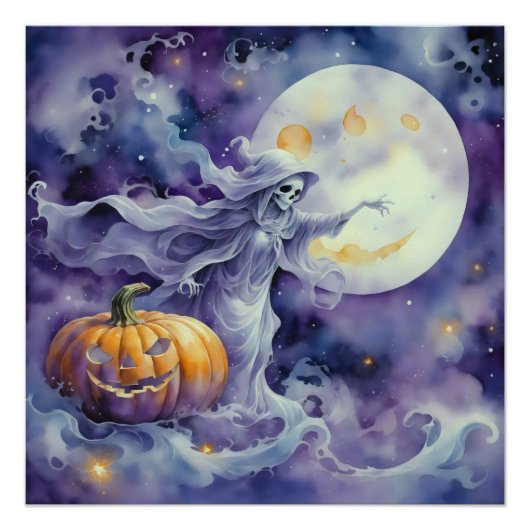 Spooky Serenade: De pompoen en de fantoom Perfect Poster (Voorkant)