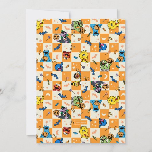 Spooky Sesamstraat Halloween Verjaardag Kaart (Achterkant)