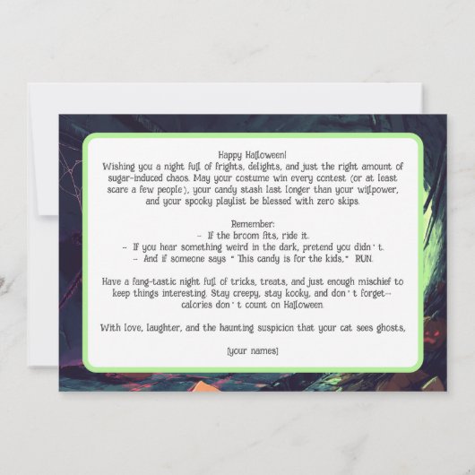 Spooky Sewer Surprise Halloween Kaart (Achterkant)