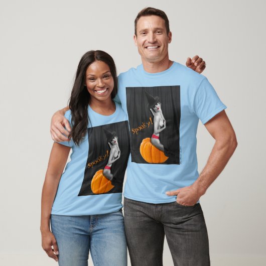 Spooky Sexy Witch Halloween Pinup Mannen T-shirt (Unisex)