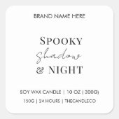 Spooky Shadows & Night Candle Label | Custom White (Voorkant)