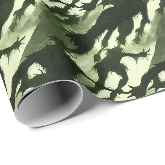 Spooky Shadows Pattern Wrapping Paper Cadeaupapier (Rol Hoek)