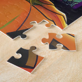 Spooky Shar Pei Hond Halloween Heks en Pompoen Legpuzzel (Zijkant)