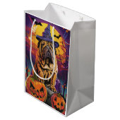 Spooky Shar Pei Hond Halloween Heks en Pompoen Medium Cadeauzakje (Achterkant Gekanteld)