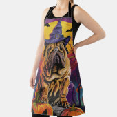 Spooky Shar Pei Hond Halloween Heks en Pompoen Schort (Insitu)