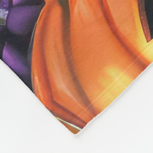 Spooky Shetland Sheepdog Halloween Witch Pumpkin Fleece Deken (Hoek)