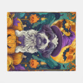 Spooky Shih Tzu Hond Halloween Heks en Pompoen Fleece Deken (Voorkant (Horizontaal))