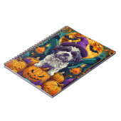 Spooky Shih Tzu Hond Halloween Heks en Pompoen Notitieboek (Linkerzijde)