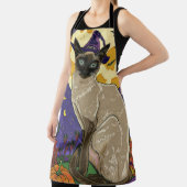 Spooky Siamese kat Halloween heks en pompoen Schort (Insitu)