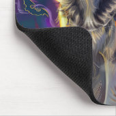 Spooky Siberische Husky Hond Halloween Heksenpompo Muismat (Hoek)