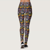 Spooky Siberische kat Halloween heks en pompoen Leggings (Achterkant)