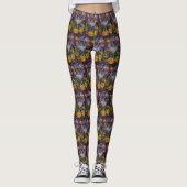 Spooky Siberische kat Halloween heks en pompoen Leggings (Voorkant)
