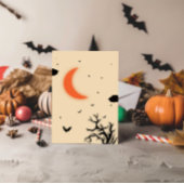 Spooky Silhouette Haunted Graveyard Halloween Kaart