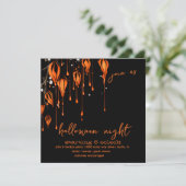 Spooky Sinaasappel en zwart verf grillige Hallowee Kaart (Staand voorkant)