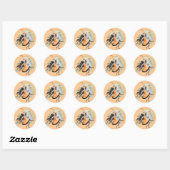 Spooky Sinaasappel en zwart Waterverf Heks Hallowe Ronde Sticker (Vel)