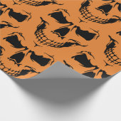 Spooky Sinaasappel Halloween glimlach skelet Cadeaupapier (Hoek)