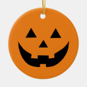 Spooky sinaasappel Jack o lantaarn pompoen Hallowe Keramisch Ornament (Voorkant)