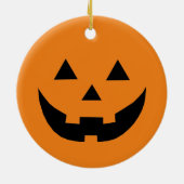 Spooky sinaasappel Jack o lantaarn pompoen Hallowe Keramisch Ornament (Achterkant)